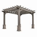 Freistehende Pergola Grau mit Sockeln in Steinoptik, 400 × 300 × 250 cm