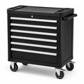 Werkzeugwagen aus Stahl, 72 × 46 × 98 cm, Schwarz/Silber, mit 8 Schubladen und Rollen