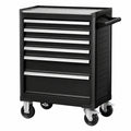 Werkzeugwagen aus Stahl, 78 × 46 × 97 cm, Schwarz/Silber, mit 7 Schubladen und Rollen