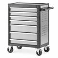Stahlwagen mit 7 Schubladen, Rollen und Seitengriff, 77 × 46 × 97 cm, Schwarz/Grau